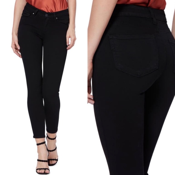 paige transcend verdugo crop jeans in black overdye